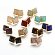 Natural & Synthetic Mixed Stone Ear Studs EJEW-G197-C-1