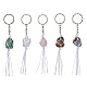 Nylon Pouch Wrap Natural Gemstone Holder Keychains KEYC-JKC00549-1