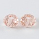 Faceted Light Salmon Transparent Glass Rondelle Beads X-GLAA-S013-4-1