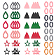 SUNNYCLUE 64Pcs 4 Styles Wood Charms Pendants with Hole Triangle Oval Teardrop Star Wooden Charms for DIY Jewelry Necklace Earrings Making Charms Crafts Supplies WOOD-SC0001-10-1