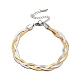 304 bracelet chaîne à chevrons entrelacés en acier inoxydable pour homme femme BJEW-H554-01-1