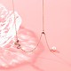 女の子の女性のための丸い模造真珠とフラットラウンドいペンダントネックレスのタッセル  スターリングシルバーマイクロキュービックジルコニアペンダントネックレス925個  カラフル  ローズゴールド NJEW-BB44534-A-2