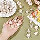 NBEADS 40 Pcs 2 Sizes Square Pearl Buttons BUTT-NB0001-56-3