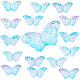 SUNNYCLUE 1 Box 100Pcs Butterfly Glass Beads Transparent Butterfly Bead Charms with Glitter Powder Beades Accessories for Beginners Handmade Jewellery Earring Bracelet Necklace Making GLAA-SC0001-58A-1