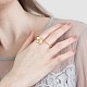 925 anillo de puño abierto con forma de cadenas de bolas de plata esterlina para mujer JR870A-6
