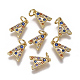 Brass Micro Pave Cubic Zirconia Charms ZIRC-L070-38A-G-1