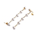 Aretes colgantes de cadena larga con cuentas de perlas de plástico redondas STAS-D179-04G-01-2