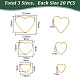 GOMAKERER 60 Pcs 3 Sizes Heart Linking Rings KK-GO0001-38-2