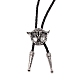 Flach rund mit Ochsenkopf-Laria-Halskette für Männer und Frauen NJEW-WH0011-11AS-2