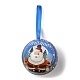 ブリキの丸いボールキャンディー収納記念品ボックス  クリスマスメタルハンギングボールギフトケース  鹿  16x6.8cm CON-Q041-01H-1