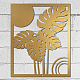 Creatcabin Art mural en forme de feuille de métal - Décoration murale en forme de palmier - Décoration murale dorée en fer à suspendre - Sculpture pour balcon AJEW-WH0286-047-7