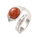 Овальное кольцо-манжета из натуральной красной яшмы RJEW-I079-01D-4