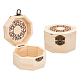 Octagon Shape Unfinished Hollow Wood Storage Box OBOX-WH0006-05-1