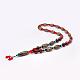 Buddhist Jewelry Natural Tibetan Agate Beaded Necklaces NJEW-F131-16-2