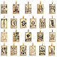 DICOSMETIC 22Pcs Tarot Card Pendant Necklace Stainless Steel Engraved Tarot Pattern Charms Vintage Golden Rectangle Divination Future Pendant with Clasp for Jewelry Making DIY Crafts STAS-DC0009-60-1
