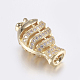 Brass Micro Pave Cubic Zirconia Beads ZIRC-G125-42-4