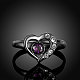Полые сердца 316л титана стали кубического циркония кольца для женщин RJEW-BB07242-8GUN-2