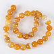 Natural Banded Agate Round Bead Strands G-E235-01-2