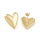 Brass Heart Stud Earrings for Women EJEW-C008-26G-2