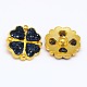 Eco-Friendly Alloy Rhinestone Clover Jewelry Snap Buttons X-SNAP-F004-66B-NR-1