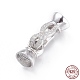 Rhodium Plated 925 Sterling Silver Rhinestone Watch Band Clasps STER-N014-15-1