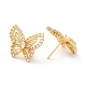 Crystal Rhinestone Butterfly Stud Earrings EJEW-M209-08G-2