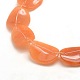 Oval Natural Red Aventurine Beads Strands G-P063-32-3
