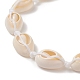 Cavigliere con perline intrecciate in conchiglia di ciprea naturale AJEW-AN00516-01-5