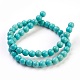 1 rondes brin synthétique turquoise perles brins X-TURQ-G106-8mm-02D-3