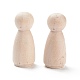 (Defective Closeout Sale for Wood Grains & Spots)Unfinished Wood Female Peg Dolls People Bodies WOOD-XCP0001-67A-2