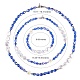 3 pièces coquille naturelle et perles en plastique fleur et colliers de perles de verre et ensemble de bracelet extensible SJEW-SW00010-03-2