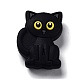 黒猫シリコンビーズ  ブラック  27.5x20.5x9.5mm  穴：2.5mm SIL-R014-03-1