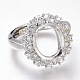 Adjustable Brass Micro Pave Clear Cubic Zirconia Finger Ring Components ZIRC-I049-23-2