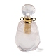 Pendentifs de bouteille de parfum à facettes en quartz rose naturel G-A026-14-2