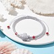 Bracelets de perles tressées tortue en porcelaine BJEW-JB10058-04-2