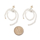 Boucles d'oreilles pendantes à pampilles rondes en perles de coquillage EJEW-TA00165-4