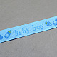 Baby Shower Ornaments Decorations Word Baby Boy Printed Polyester Grosgrain Ribbons OCOR-S023-01-1