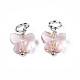 Faceted Transparent Glass Charms GLAA-T024-06K-2