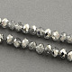 Half Plated Faceted Rondelle Glass Bead Strands X-EGLA-S095-4mm-03-2