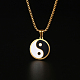 Colliers avec pendentif yin yang en acier inoxydable et émail pour femmes VV9279-1-3