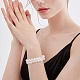 Scintillante braccialetto di perline intrecciate di vetro tondo BJEW-SW00082-01-6
