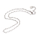 Brass Paperclip Chain Necklaces NJEW-H206-02AS-2