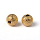 6mm goldene Farbe Messing Runde strukturierte Perlen X-EC248-G-2