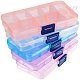 PH PandaHall 5 Pack 10 Grids Rectangle Plastic Bead Storage Box Case Container Jewelry Organizer with Movable Dividers for Small Earring Jewelry Craft Sewing Supplies CON-PH0001-14-1