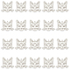 Dicosmétique 20 pièces breloques tête de chat de divination pendentifs de chat plats chat en acier inoxydable avec breloques de lune pendentifs de chat de compagnie mignons pendentifs de petit animal pour la fabrication de bijoux artisanaux FIND-DC0002-56-1