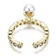 Brass Micro Pave Clear Cubic Zirconia Cuff Rings RJEW-S044-112-NF-4