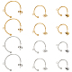 Beebeecraft 24 pièces 6 style 304 en acier inoxydable en forme de C boucles d'oreilles accessoires FIND-BBC0001-53-1