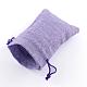 黄麻布ラッピングポーチ巾着袋  紫色のメディア  18x13cm ABAG-Q050-13x18-03-2