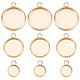 Beebeecraft 24Pcs 3 Size Round Blank Bezel Pendant Trays 18K Gold Plated Cabochon Base Settings Pendant Tray Charms for DIY Jewelry Findings Making KK-BBC0003-78-1