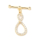Brass Micro Pave Clear Cubic Zirconia Toggle Clasps KK-P234-66G-4